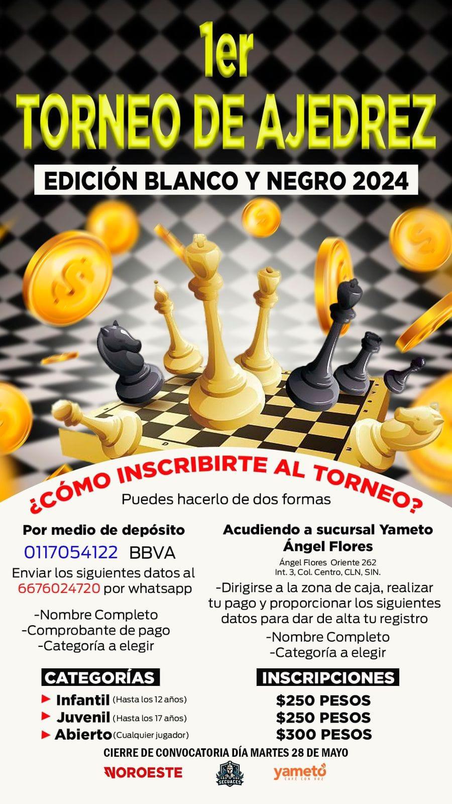 $!Responden al llamado del Torneo de Ajedrez Edición Blanco y Negro 2024