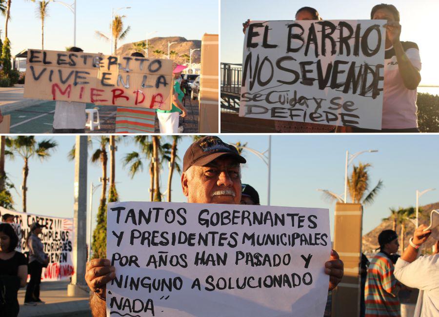 $!Manifestación sobre el malecón de La Paz a la altura de El Molinito el 20 de abril de 2024.