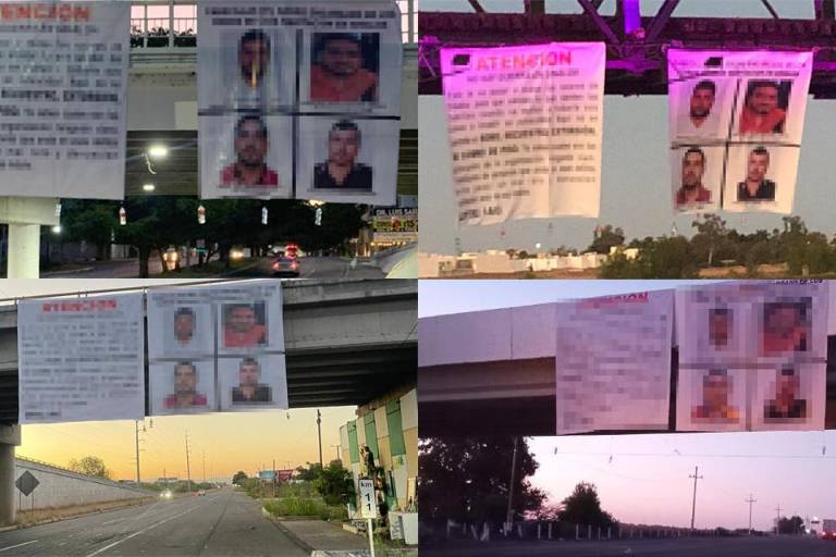 Amanecen lonas en Culiacán con amenazas a delincuentes