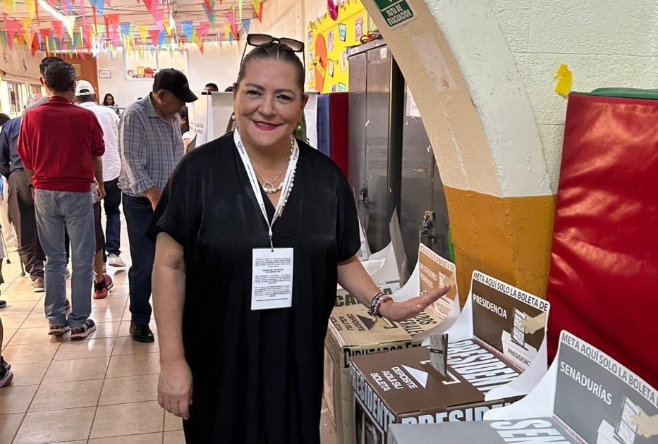 $!‘¡No se formó!’, le reclama ciudadana a Guadalupe Taddei por saltarse fila para votar