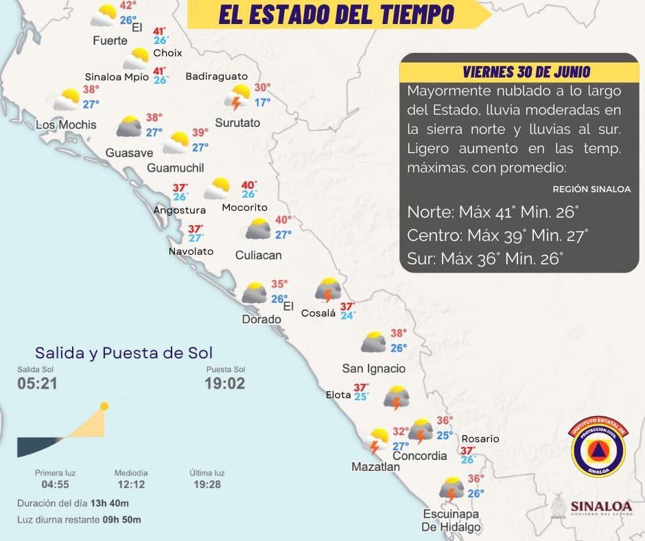 $!Vienen lluvias fuertes a Sinaloa desde este viernes