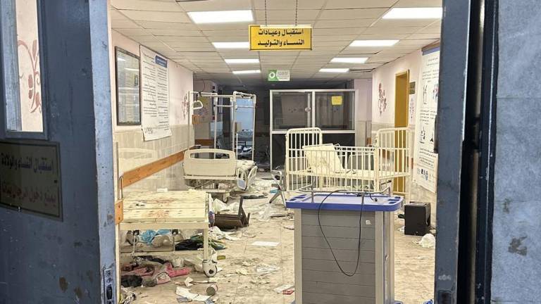 La sala de maternidad del complejo médico Nasser en Jan Yunis, Gaza.