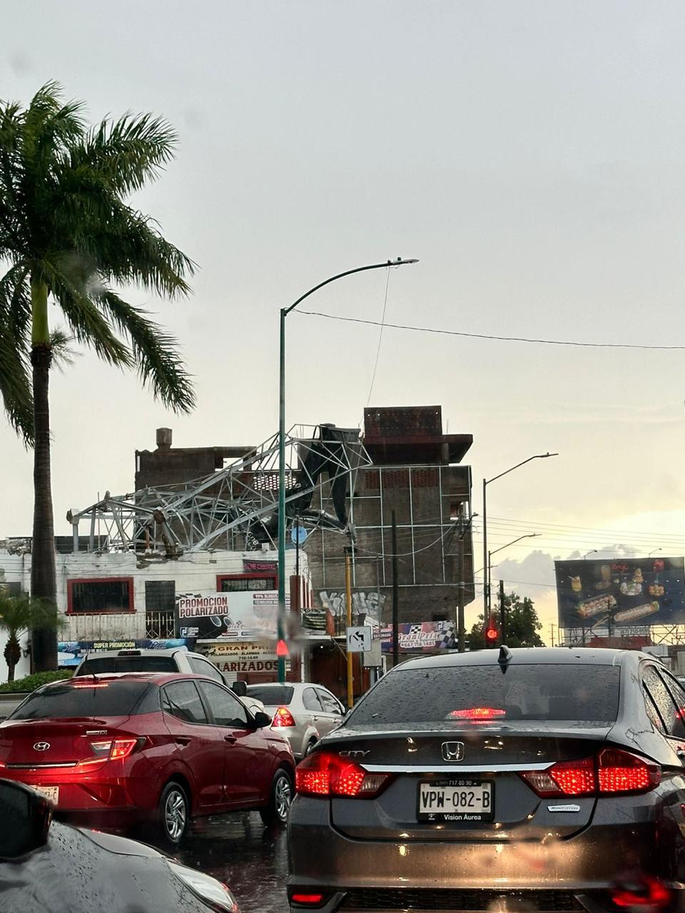 $!Deja tormenta vespertina árboles, espectaculares y postes caídos en Culiacán