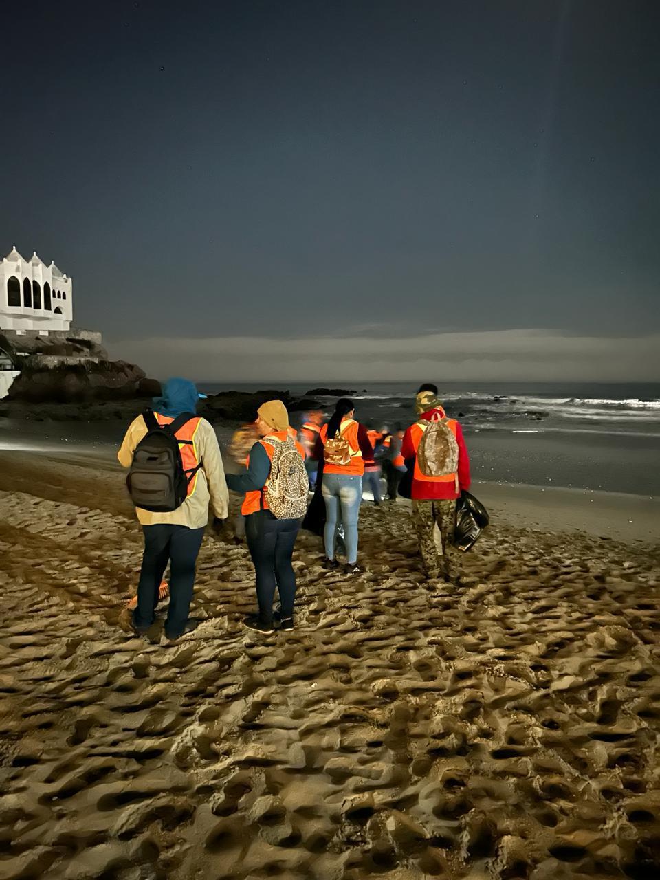 $!Limpian de madrugada las playas de Mazatlán; sacan más de 500 bolsas llenas de basura