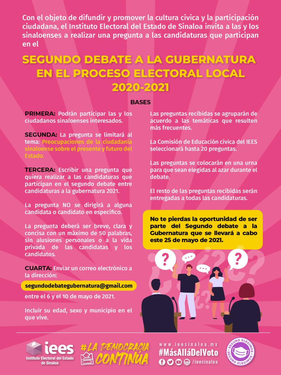 $!Segundo debate para la Gubernatura será el 25 de mayo, en la UAdeO