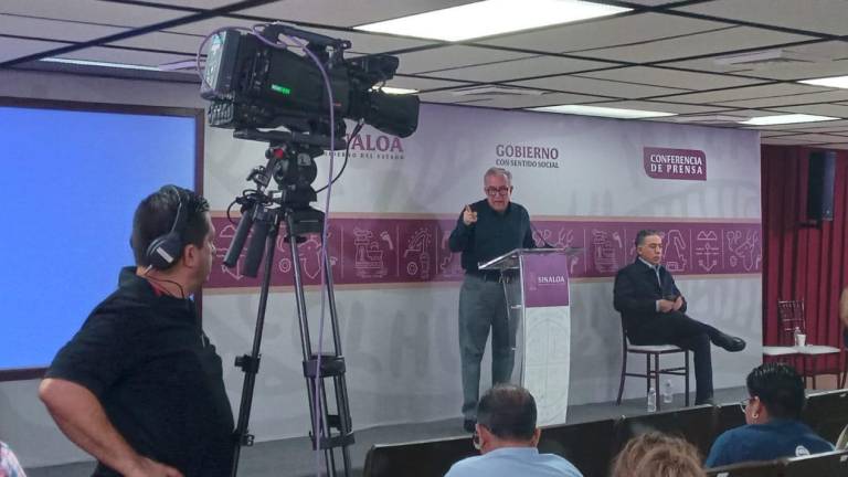 Conferencia del Gobernador de Sinaloa Rubén Rocha Moya, donde habló del ataque al diario Adiscusión en Culiacán.