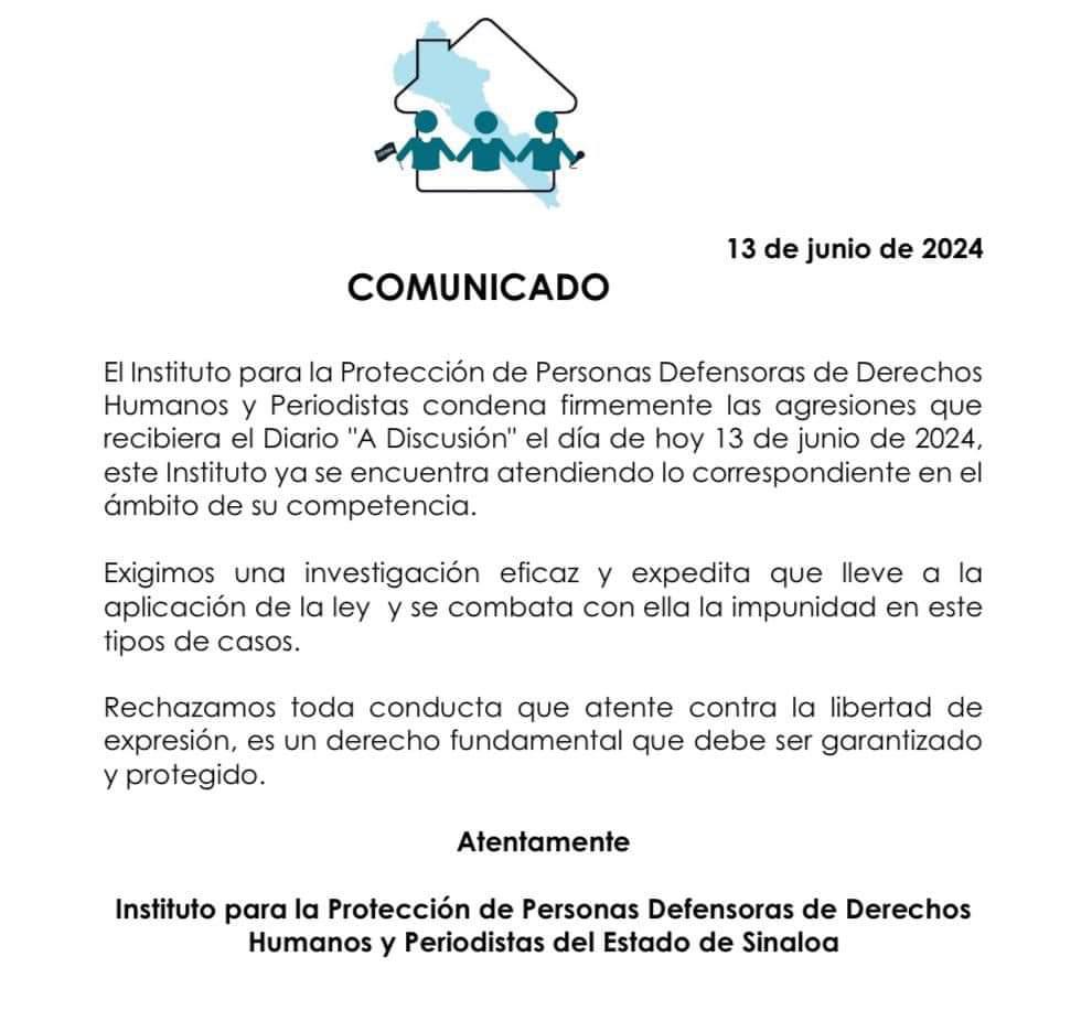 $!Condena Instituto ataque a instalaciones de diario A Discusión